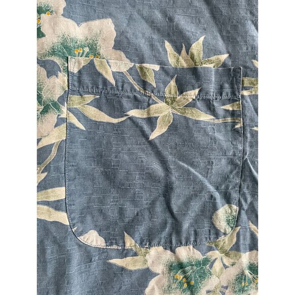 Tommy Bahama Mens XXL Blue Hawaiian Bahama Floral 100% Silk Button Shirt Y2K - Picture 9 of 11